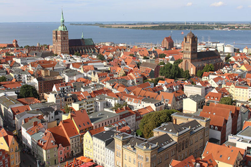 Die Altstadt von Stralsund aus der Vogelperspektive