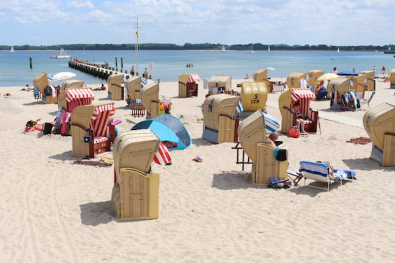 Strandkörbe am Strand von Travemünde
