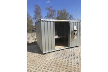 Corona-Tests in einem Container bei Ostseecamping Familie Heide