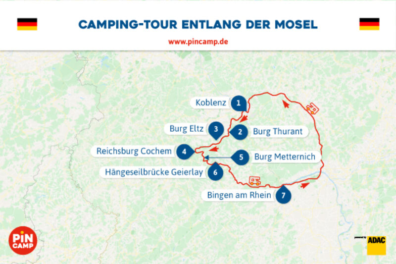 Unsere Route entlang der Mosel