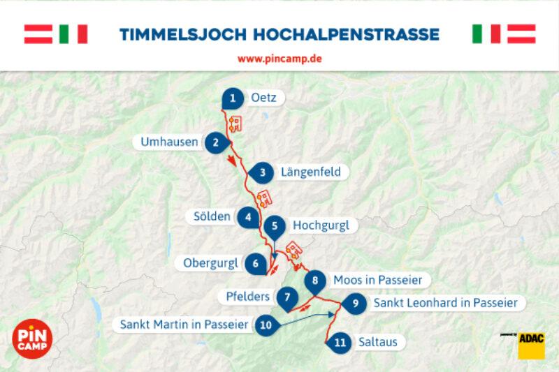 Traumhafte Route für Camper entlang der Timmelsjoch Hochalpenstraße