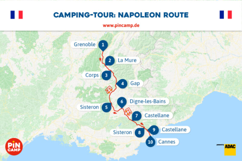 Auf der Route von Napoleon mit unserer Camping-Tour