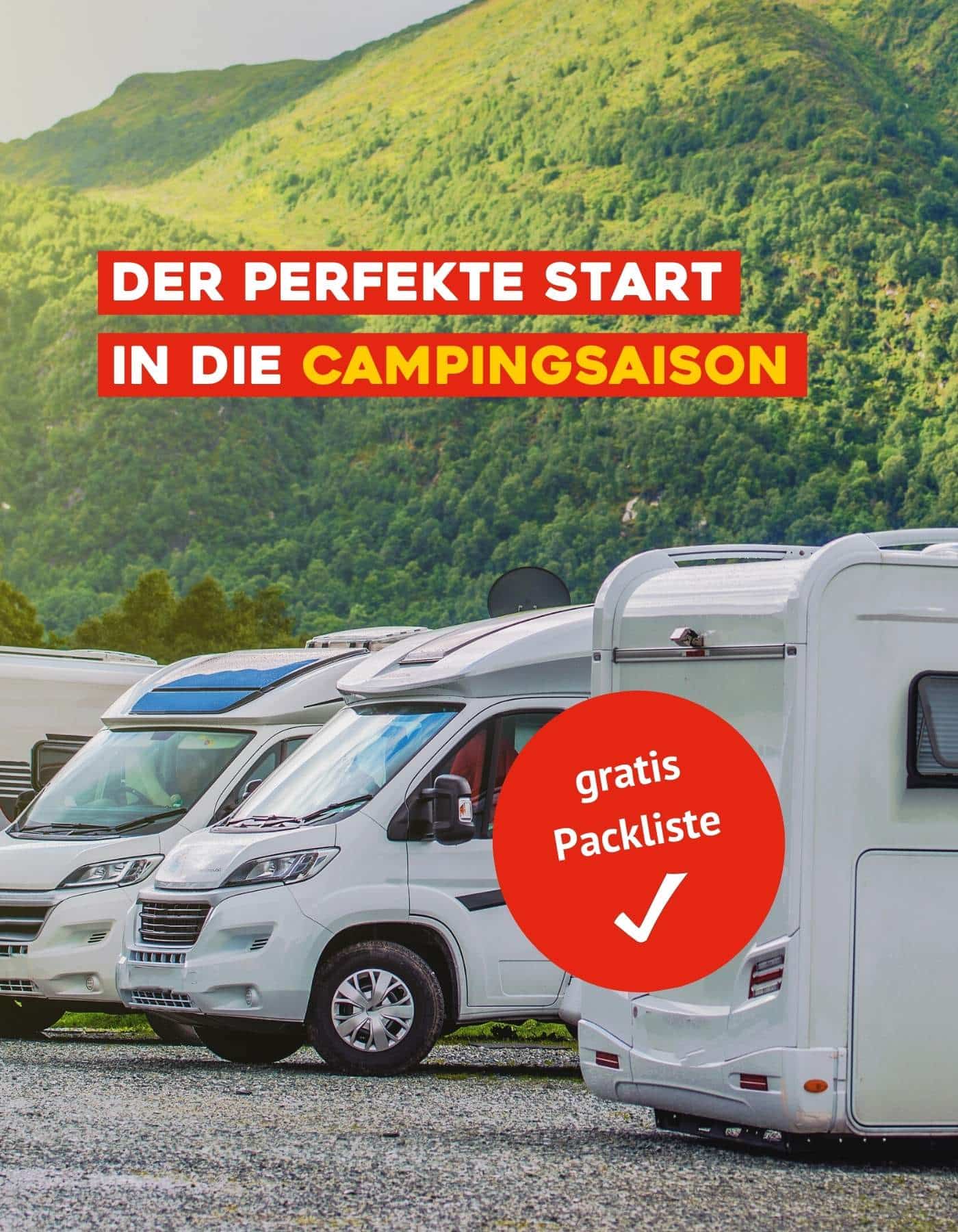 Wohnwagen in einer grünen Umgebung