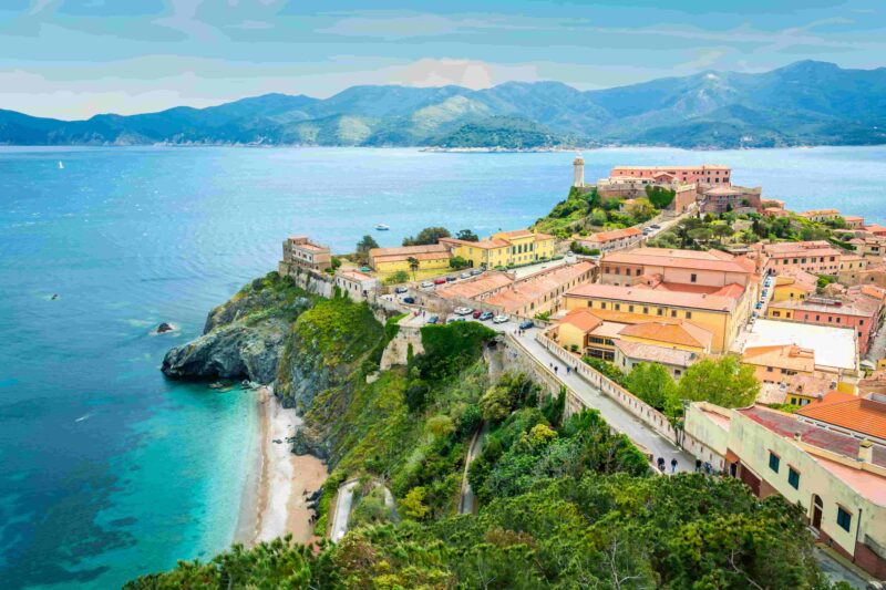 Portoferraio auf der Insel Elba, Blick von den Festungsmauern