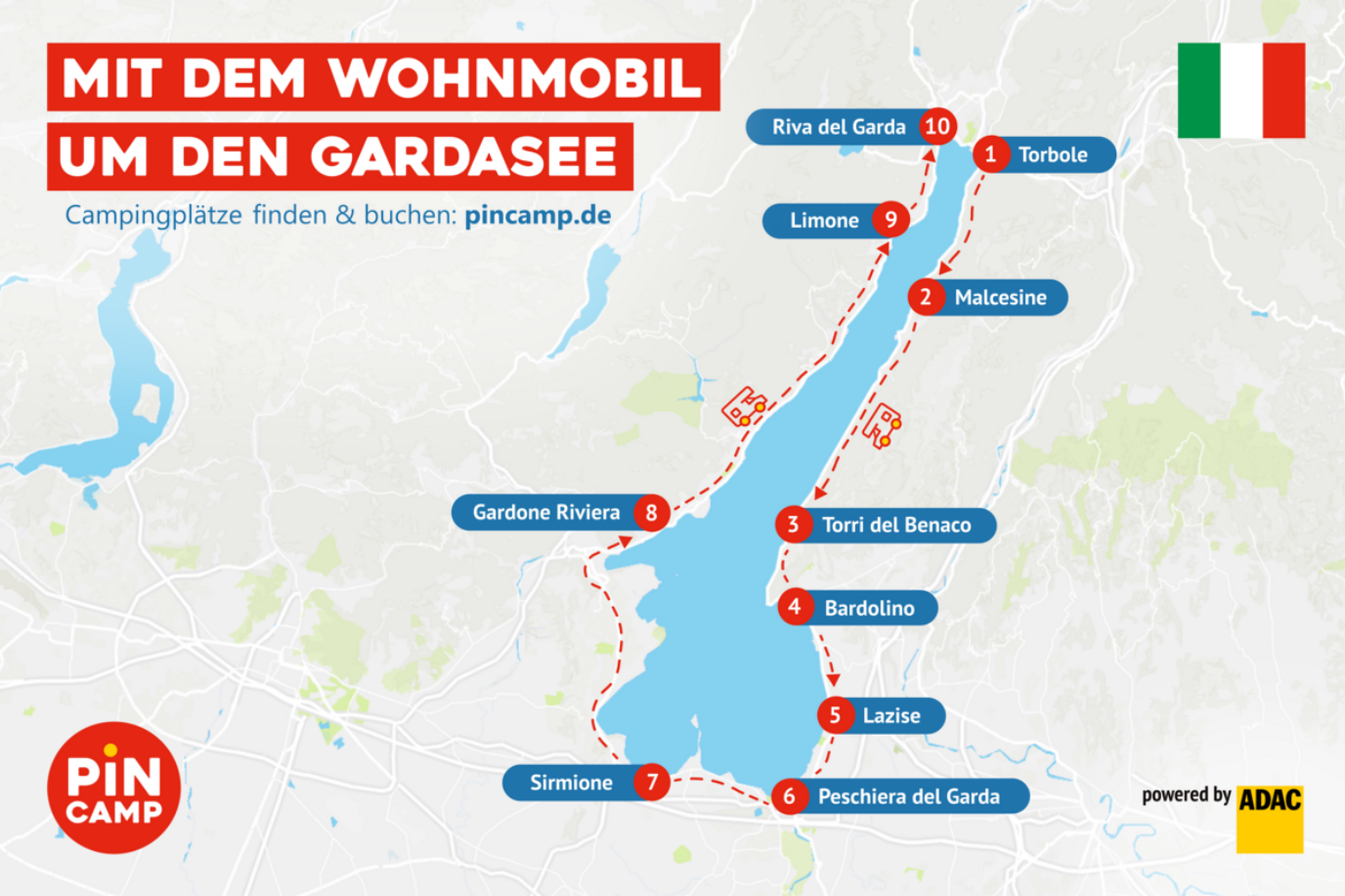 Gardasee mit Wohnmobil: Rundreise zu den schönsten Orten