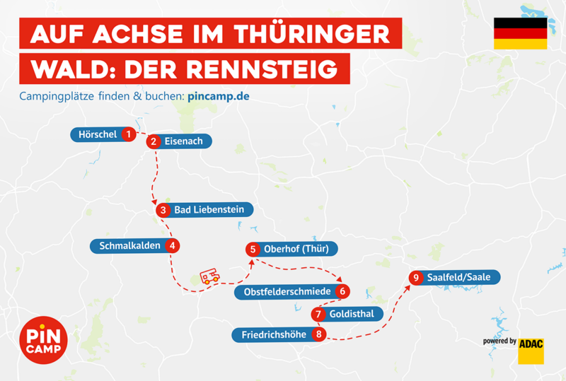 Route "Auf Achse im Thüringer Wald: Der Rennsteig"