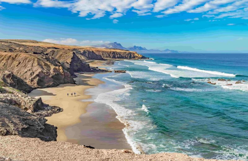 Atlantik Traumbucht an der Westküste von Fuerteventura Playa del Viejo Rey, Spanien
