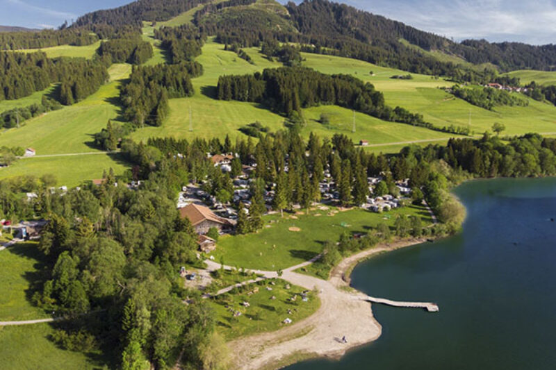 Vogelblick auf den Campingplatz