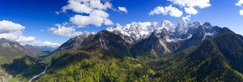 Bergpanorama im Triglav Nationalpark in Slowenien
