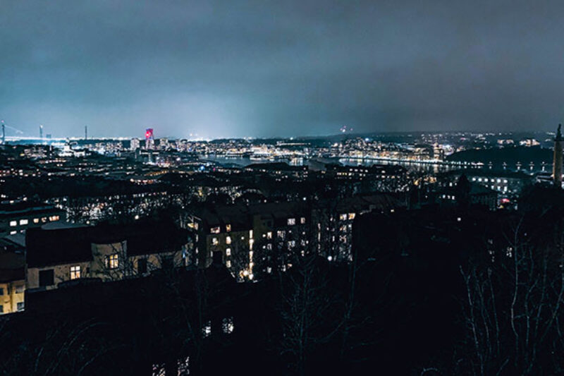 Ein nächtlicher Blick über Göteborg