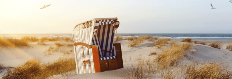 Strandkorb-am-Nordseesandstrand