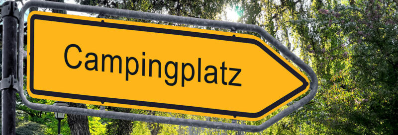 Campingplatz Hinweisschild