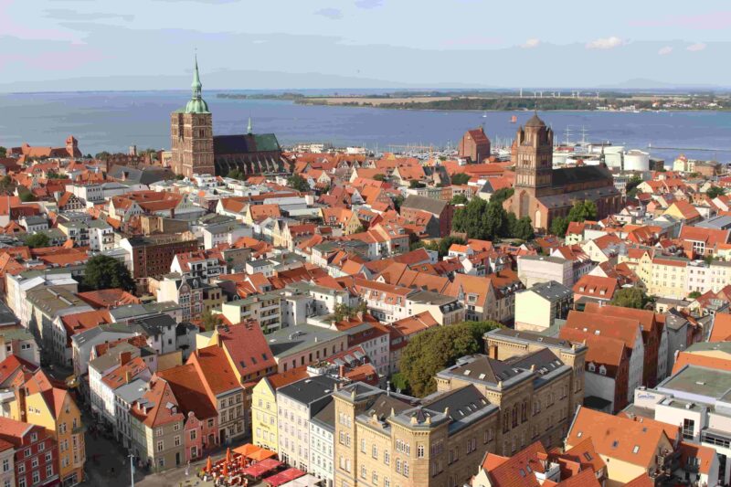 Die Altstadt von Stralsund aus der Vogelperspektive