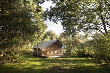 Glamping Zelt im Grünen Waldstück auf Camping Valkenburg - Maastricht