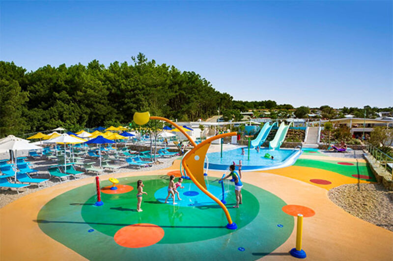 Wasserspielplatz auf dem Campingplatz