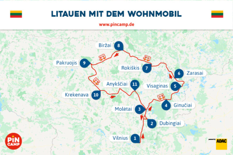 PiNCAMP Route durch Litauen