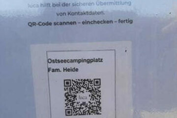 QR Code der Luca App bei Ostseecamping Familie Heide