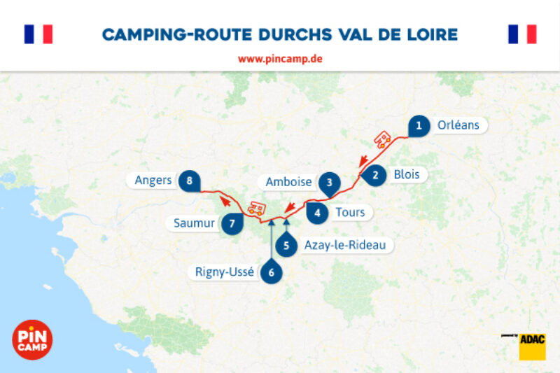Unsere Route durchs Val de Loire