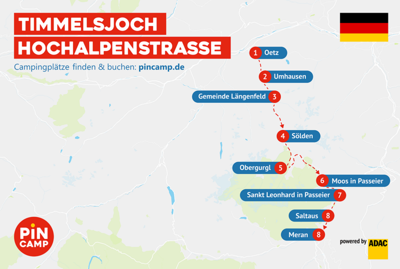 Traumhafte Route für Camper entlang der Timmelsjoch Hochalpenstraße