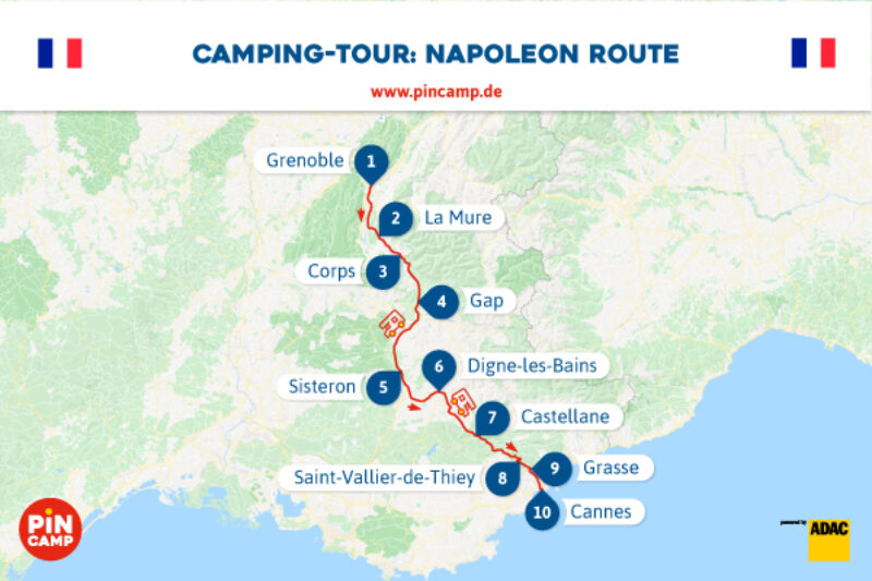 Auf der Route von Napoleon mit unserer Camping-Tour
