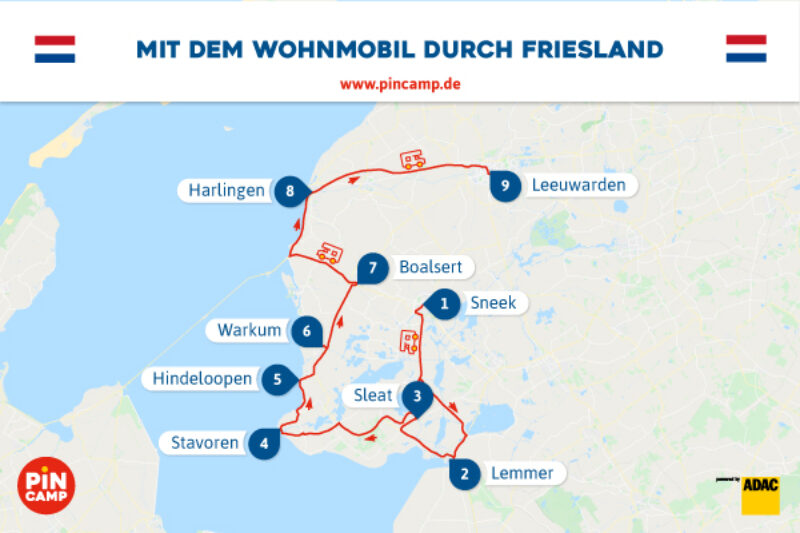 Route durch Friesland