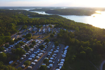 Bredaeng Camping bei Stockholm aus der Vogelperspektive