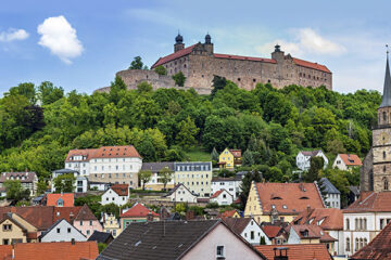 Stadtüberblick von Kulmbach mit der Plassenburg im Hintergrund