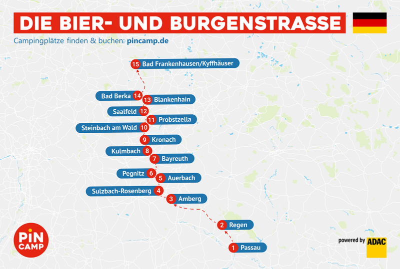 Routengrafik Bier- und Burgenstrasse