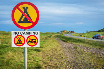 Verbot für Wildcampen und Freistehen in Island