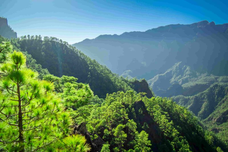 Blick vom "Mirador de los Roques" auf die "Caldera de Taburiente" auf La Palma