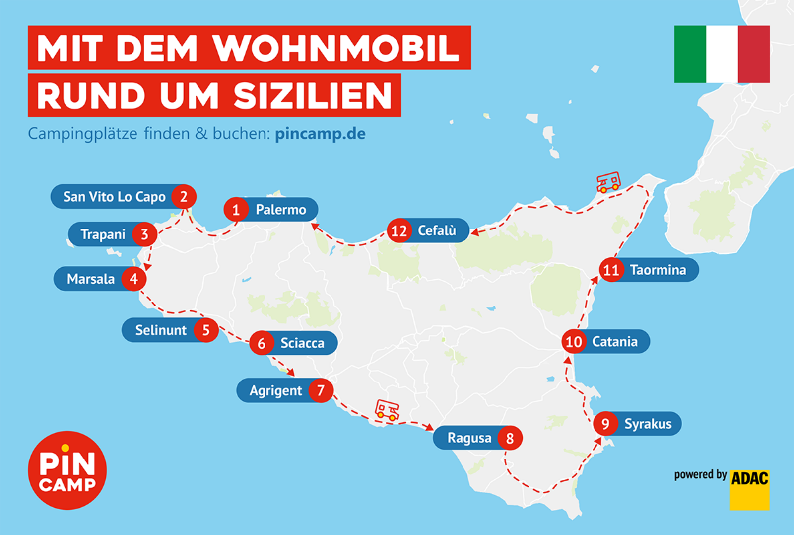 Sizilien-Rundreise mit dem Wohnmobil: Traumtour im Mittelmeer