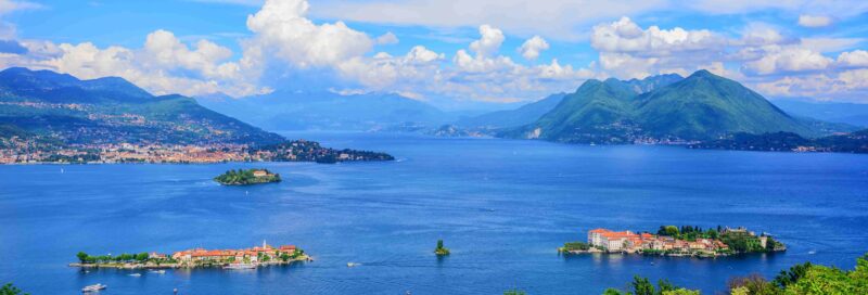Panoramablick auf den Lago Maggiore, Italien