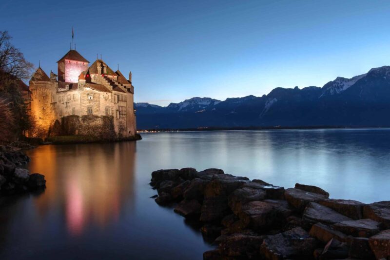Der mittelalterliche Wasserburg Schloss Chillon