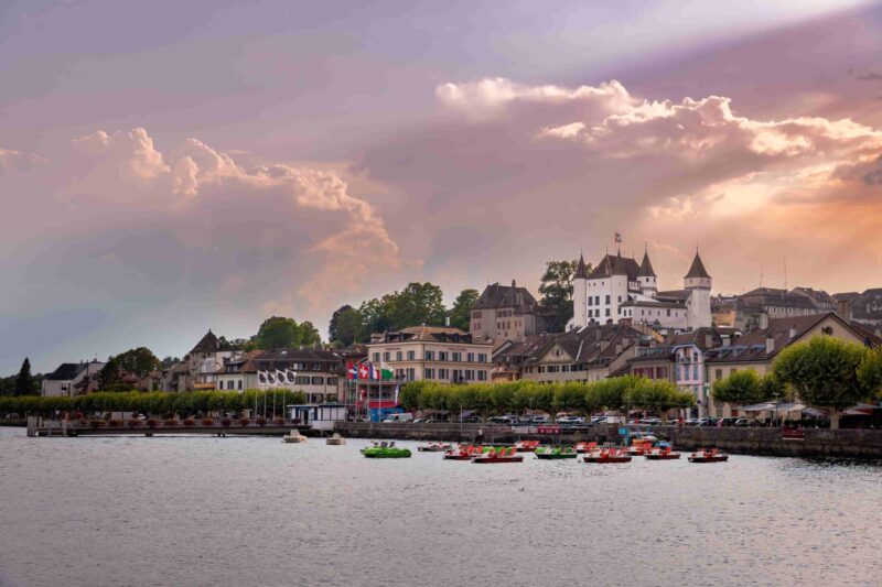 Blick auf Nyon, Schweiz