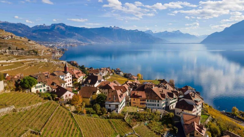 Weinberge von Lavaux am Genfersee, Schweiz