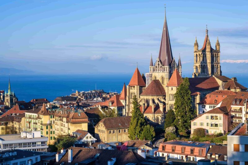 Blick auf Lausanne, Schweiz