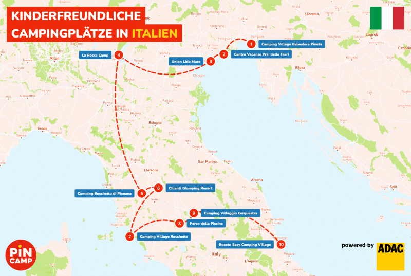Kinderfreundliche Campingplätze Italien