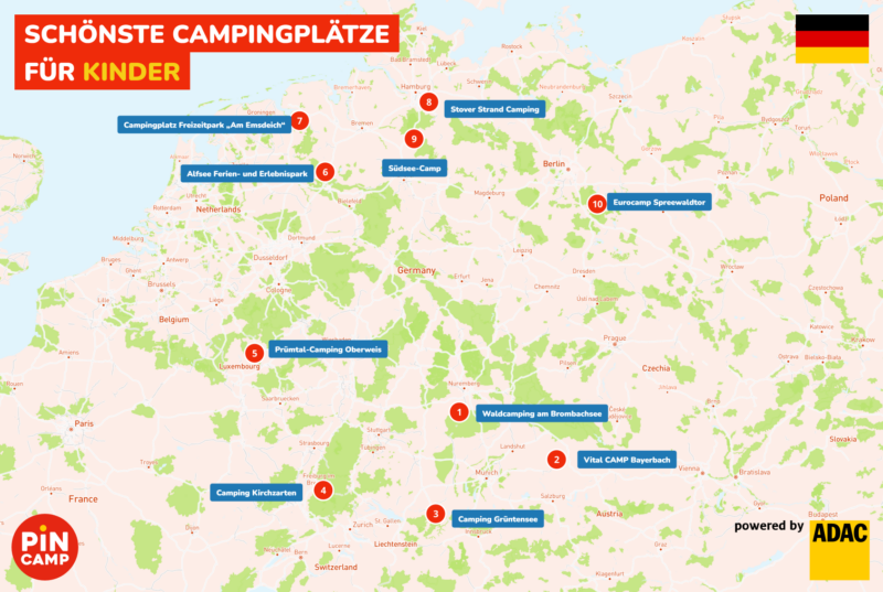 schönste Campingplätze für Kinder in Deutschland