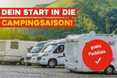 Wohnwagen in grüner Umgebung