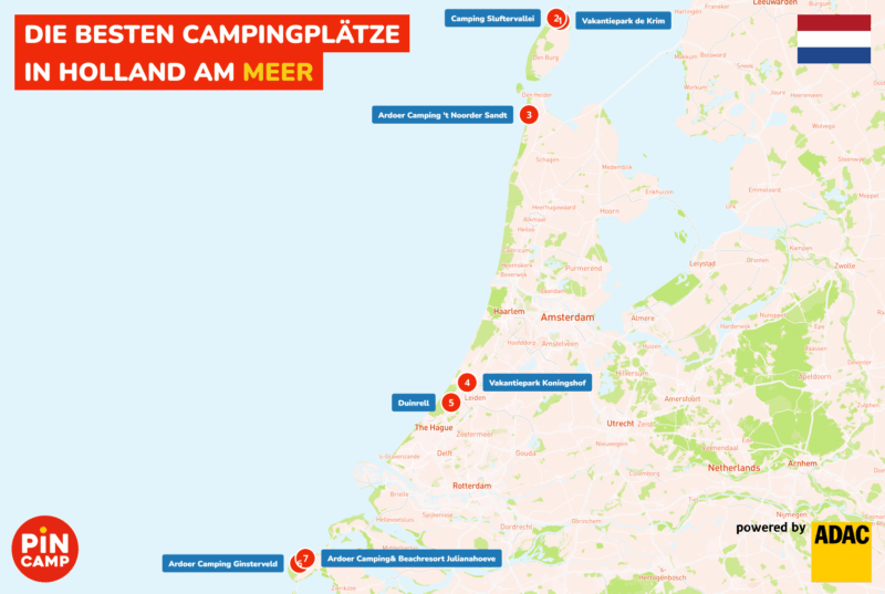 Die besten Campingplätze in Holland am Meer
