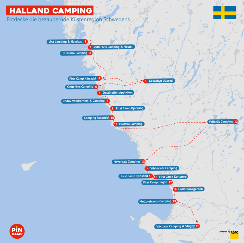 Karte Camping Halland