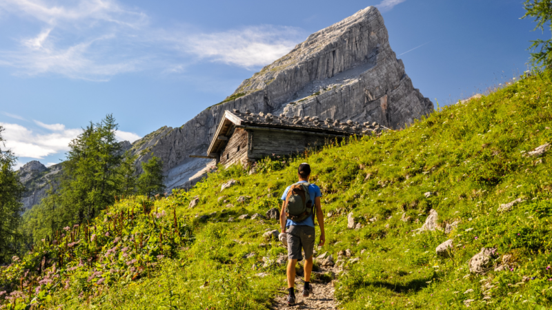 Camping und Campingplatz am Watzmann in den Berchtesgadener Alpen - Bergaufstieg