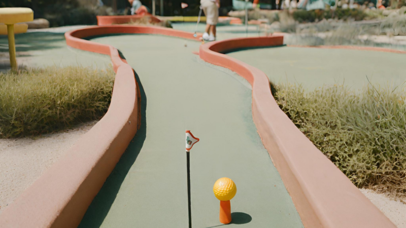 golf leidenschaft auf dem grün - minigolf