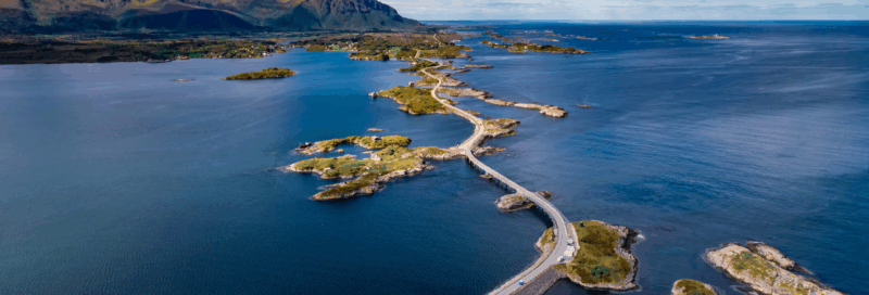auf der großen panoramaroute von oslo bis zum polarkreis - atlantikstraße