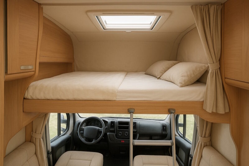 Alkovenbett im Wohnmobil