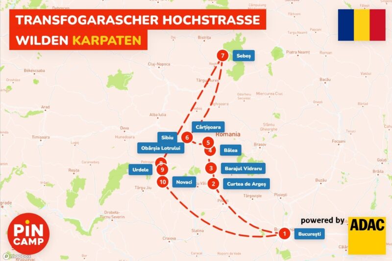 Transfogarascher Hochstraße - Karte und Strecke
